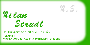 milan strudl business card